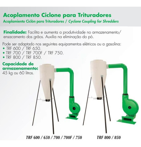 Conjunto Ciclone P/trituradores Trf 600 A Trf 750 Trapp