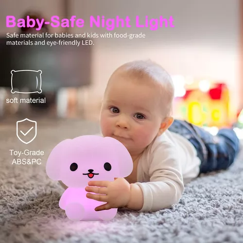 Luz nocturna para niños, luz nocturna para perro, lámpara de noche, 7  colores, luz nocturna para bebé, luz nocturna con temporizador LED para  niños, luz nocturna portátil para bebé, luz nocturna para