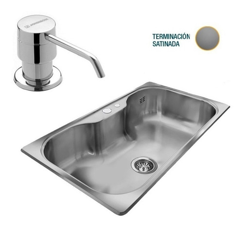 Pileta Bacha Johnson Acero Luxor Si85a Sta Dosificador Promo