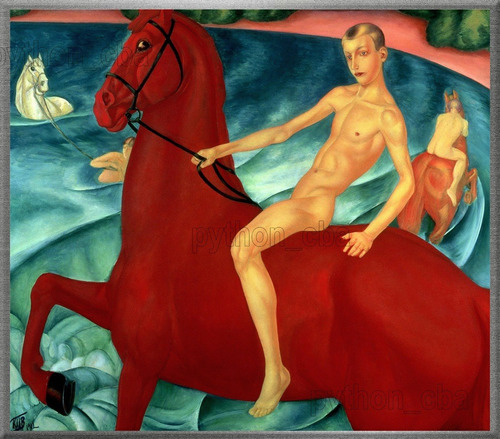 Cuadro El Baño Del Caballo Rojo - Kuzmá Petrov - Vodkin 1912