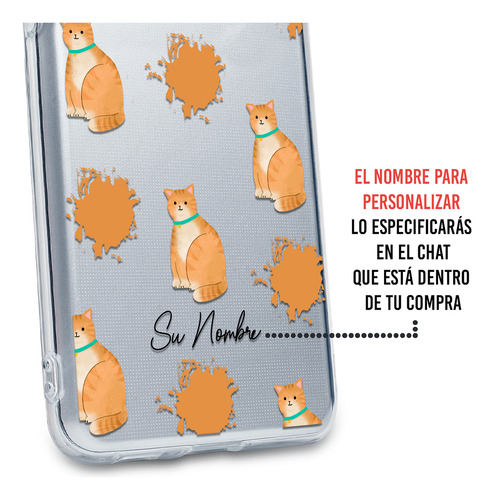 Funda Para Oppo Para Mujer Gatito Naranja Personalizado