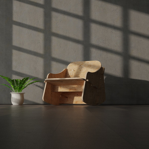Imagen 3 de 5 de Silla Mecedora, Moderna, De Encastre, Desarmable - Osb