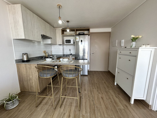 Departamento Full Amoblado 1d1b + Est., Excelente Sector Nor