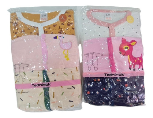 Pack 3 Pijamas Ositos Bebe Algodon Rib