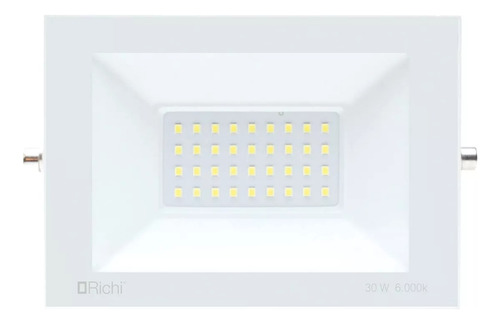 Reflector Proyector Led Richi 30w Ip65 Floodlight 2700 Lm Color De La Carcasa Blanco Color De La Luz Blanco Frío