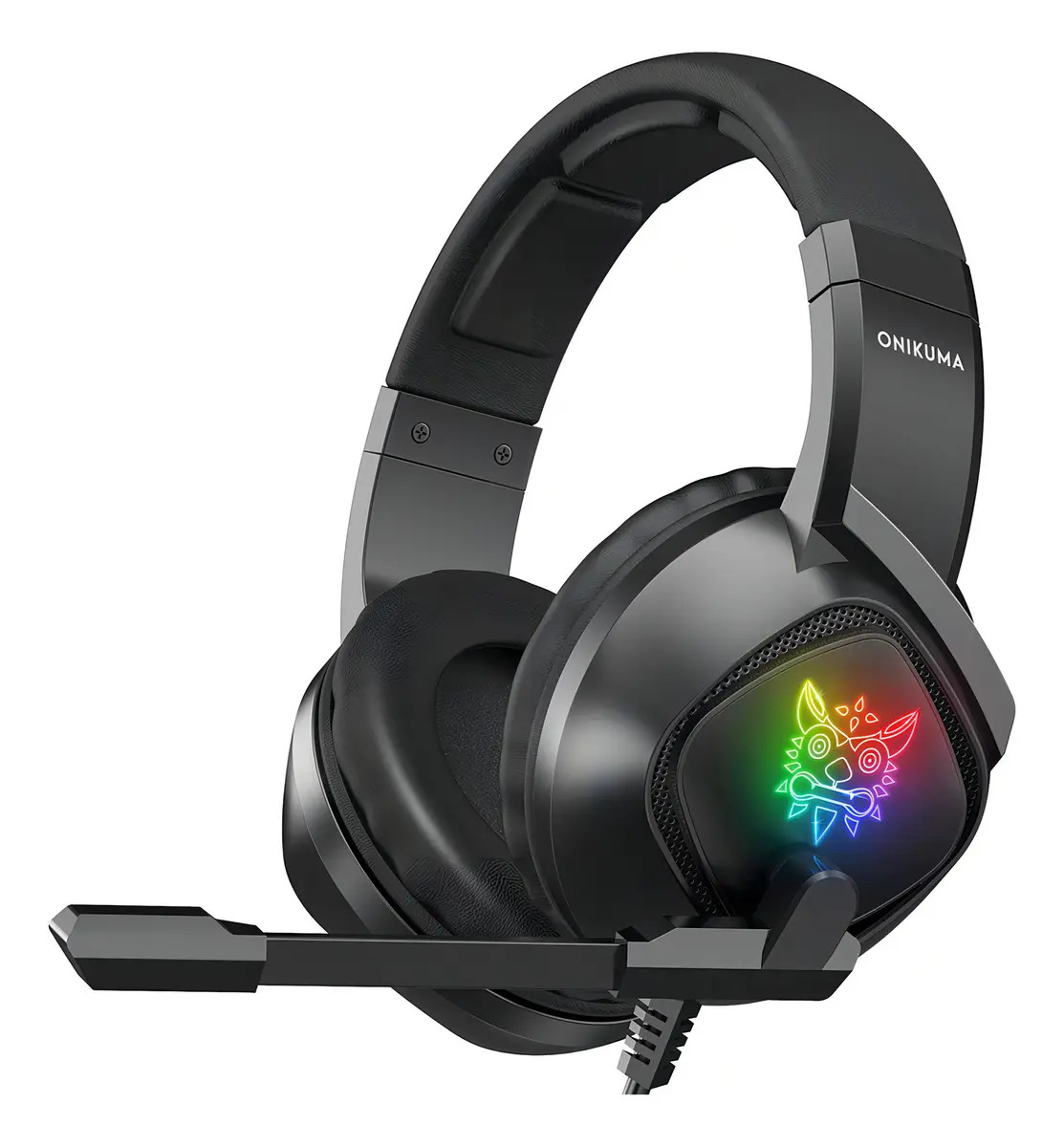 Audífonos Gamer Diadema inalámbrica Onikuma K19 negro Gaming headset con microfono con luz rgb LED para Xbox Ps4 Pc