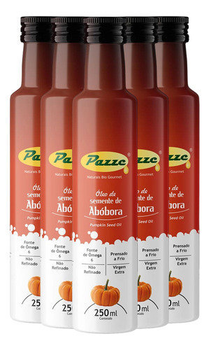 Kit 5 Óleo De Semente De Abóbora Pazze 250ml