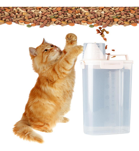 Contenedor De Comida Para Mascotas Cubo De Contenedor Beige