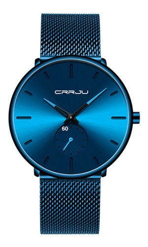 Relógio masculino Crrju Premium Executive Design, cor azul