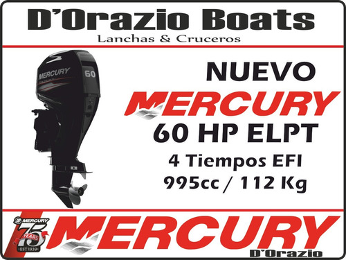 Imagen 1 de 15 de Motor Fuera De Borda Mercury 60 Hp 4 Tiempos Full Dorazio