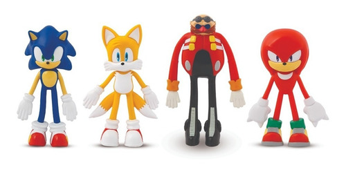 Imagen 4 de 7 de Muñeco Moldeable Sonic Bend Ems Flexible 12cm Tapimovil