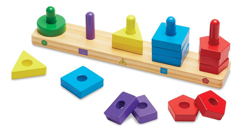 Melissa Doug Stack And Sort Board - Juguete Educativo De Mad
