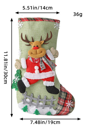 8 Piezas Medias Navideñas Santa Claus Botas De Bolsill