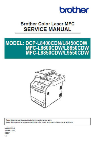 Manual De Servicio Multifuncional Brother Mfc-l8850cdw