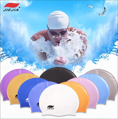 Gorro De Natación De Silicona Para Mujer Hombre, Apto Par...