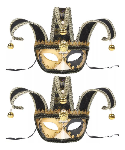 2 Máscaras De Fiesta Venecianas Para Bufón
