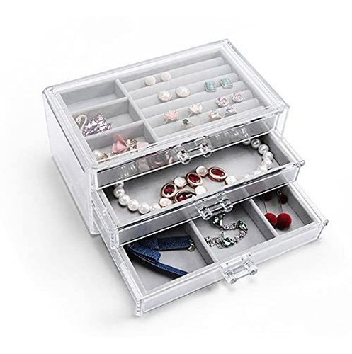 Joyero - Glamfort Jewelry Box For Women With 3 Drawers, Velv