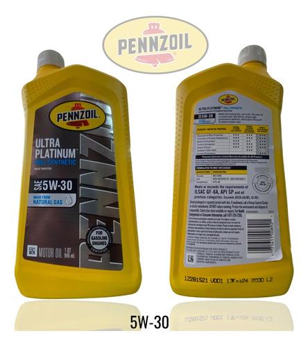 Pennzoil Ultra Platinum Synthetic 5w-30
