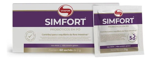 Vitafor Simfort Probióticos Sachês - Caixa 60 Unidades