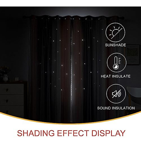 Cortinas Ombré Arco Iris Para Dormitorio Bebé, 2 Paneles