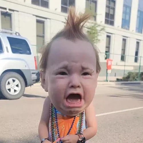 Máscara De Bebé Punk Llorando 2024