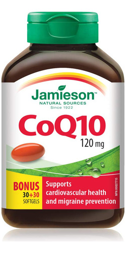 Jamieson Coq10, 120 mg, Bono 30 + 30 softgels
