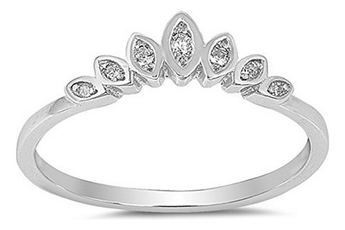 Anillo Princesa Flor De Loto Plata Tamaño 4-12