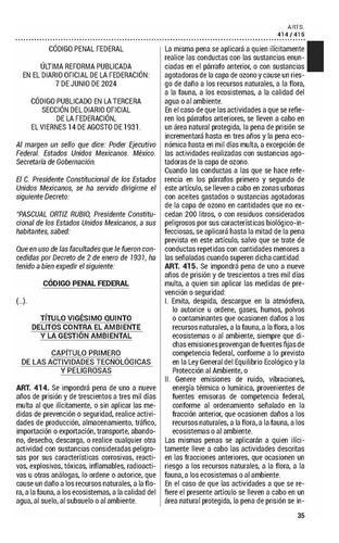 Legislación Federal Especializada Ambiental 2025 Delitos En Materia Ambiental Del Código Penal Federal Artículos Constitucionales En Materia Ambiental Más 13