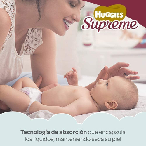 Imagen 7 de 7 de Pañales Huggies Supreme Etapa 2 Unisex 40 Piezas De 5 A 7.5
