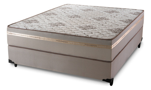 Cama Box Casal Hellen Strong One Face Espuma D45 Bege/marrom