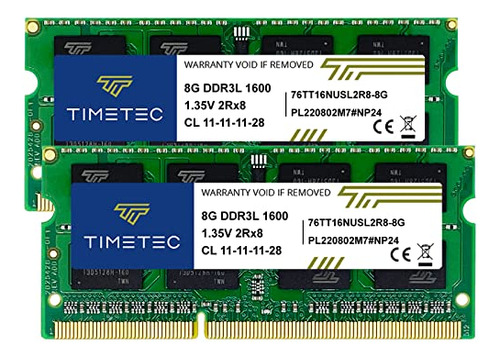 Módulo De Memoria Ram Ddr3l De 16 Gb (2x8 Gb) 1600 Mhz Para