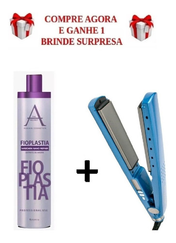 Fioplastia Nanorepair 1l Alkimia Cosmetics+prancha Brinde De