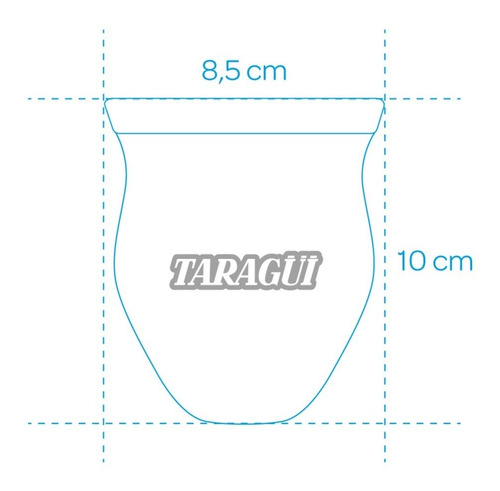 Mate De Vidrio Grande Taragüi Rojo Boca Ancha Tabares