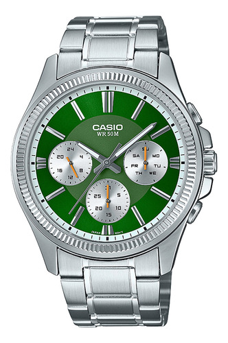 Reloj Casio Mtp-1375d-3a Acero Hombre Plateado