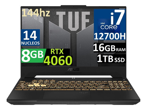 Asus Tuf A15 F15 144hz Ci7-12700h 16gb 1tb Ssd, Rtx4060 8gb