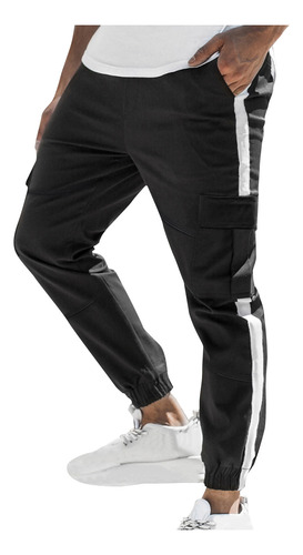 Pantalones Cargo F Para Hombre, Ajustados, De Color A Juego,