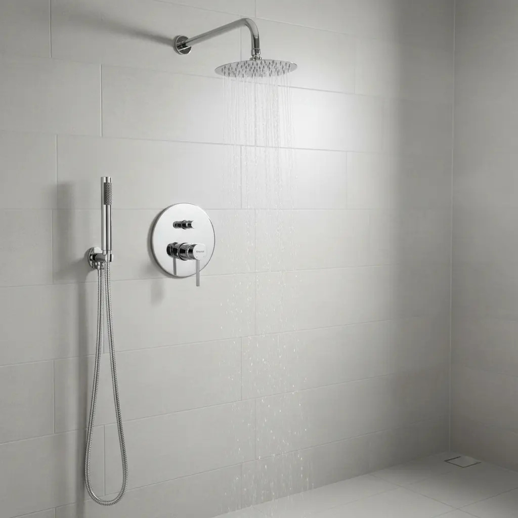 Grifería Ducha Embutir C/duchador Monocomando Sensus Piazza - Plateado - Cromado