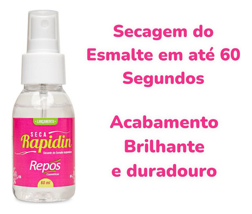 Spray Secante De Esmalte Seca Rapidin Repós Para Unhas 60ml