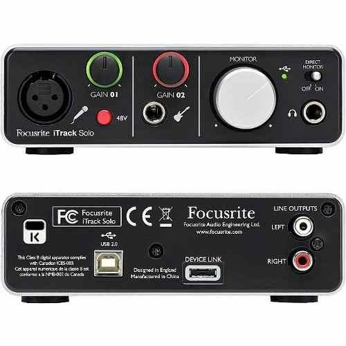 Interface Focusrite Itrack Solo 2 Canales iPad Mac Pc