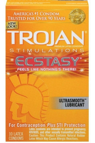 Imagen 1 de 1 de 10 Condones Trojan Ecstasy Sensacion Pontente Ejeculacion 