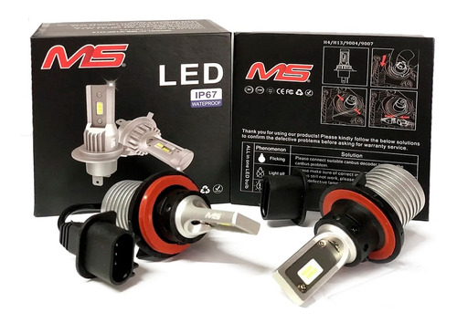 Imagen 3 de 8 de Par Bulbos Led H4 Directo Ms Genracion 10 Ms