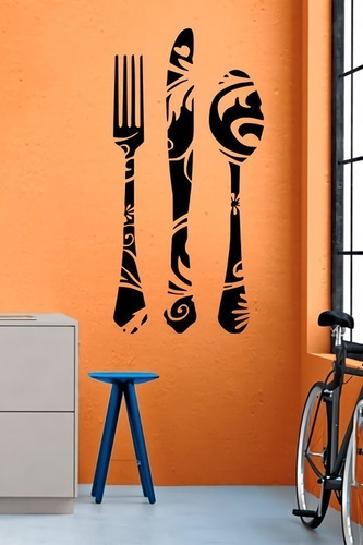 Vinilos Decorativos Para Cocina Comedor Tenedor Cuchillo 