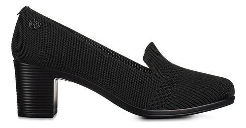 Zapato Tacones Casual Negro Cuña Comfort Tejido Mujer Weide