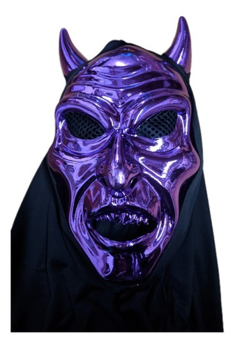 Máscara Diablo Brillante Con Velo Disfraz Halloween
