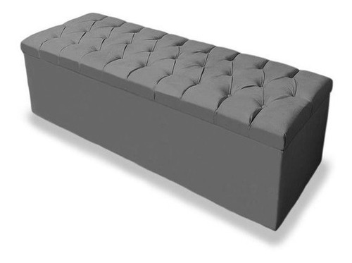 Baulera Pie De Cama Capitone Pana 80cm Calidad Envio Gratis