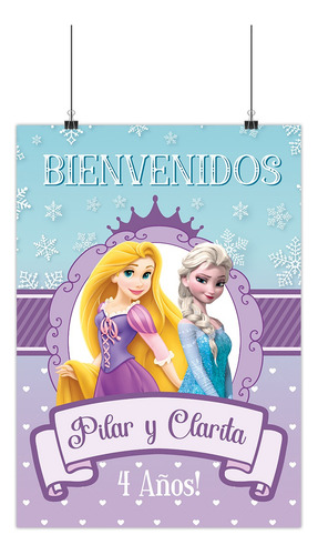 Kit Imprimible Cumpleaños Personalizado Elsa Y Rapunzel
