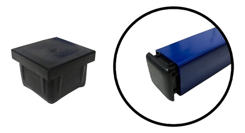 Ponteira Interna Metalon 25x25 - 100 Peças Cor Preto