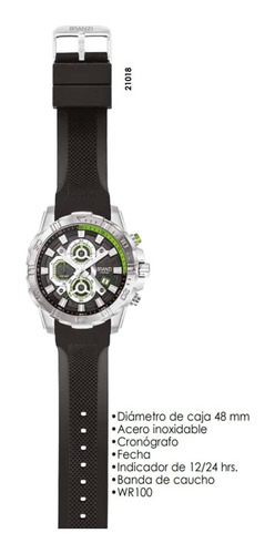 Imagen 2 de 4 de Reloj Branzi Para Caballero Resistente Al Agua 21018
