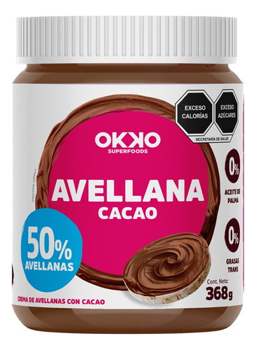 Crema De Avellana En Tarro Con Cacao 368 G Okko