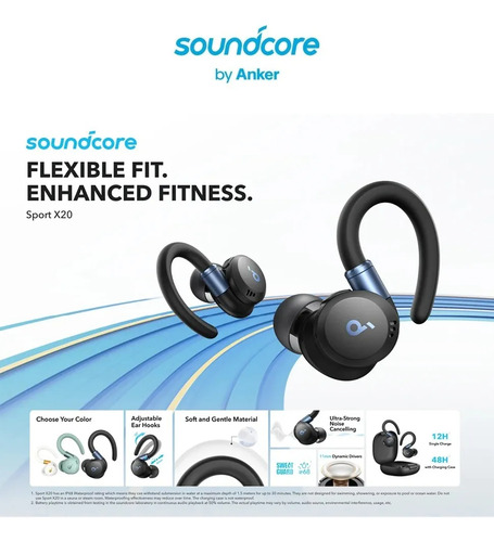 Fone Bluetooth Anker Soundcore Sport X20 Lançamento Preto